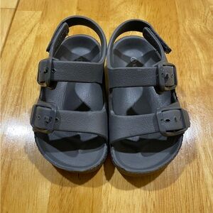 EVA Gray Buckle Sandals